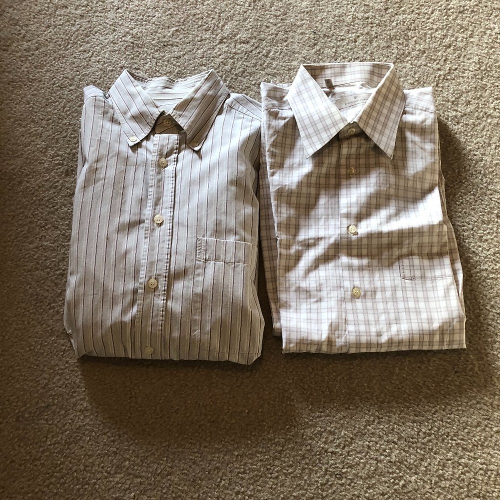 2 Vintage Ermenegilda Zegna Sport Shirts Size: 16